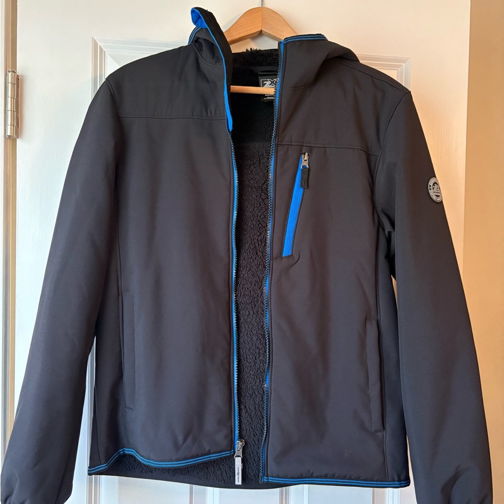 NWOT Kids/Teen Black Jacket with Blue Accents